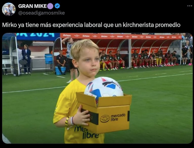 En X (Twitter) compartieron memes tras la aparición de Mirko en la Copa América.