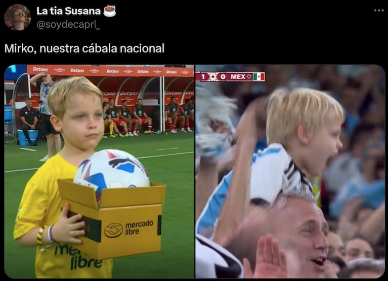 En X (Twitter) compartieron memes tras la aparición de Mirko en la Copa América.