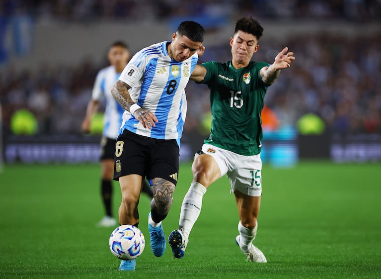 Enzo Fernández en el partido de Argentina contra Bolivia en el Estadio Mas Monumental, Buenos Aires, Argentina, el pasado 15 de octubre. Foto: Gabriel Villamil REUTERS/Agustin Marcarian