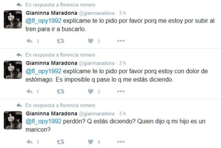 Escándalo entre La Princesita Karina y Gianinna Maradona en Twitter: "Me banco que me ensucies como quieras... ¡pero con mi hija no te metas!" 