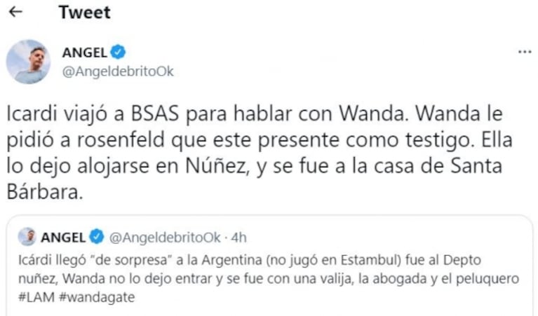 Escándalo: Mauro Icardi viajó de urgencia a Argentina porque Wanda Nara presentó la solicitud de la separación en Italia