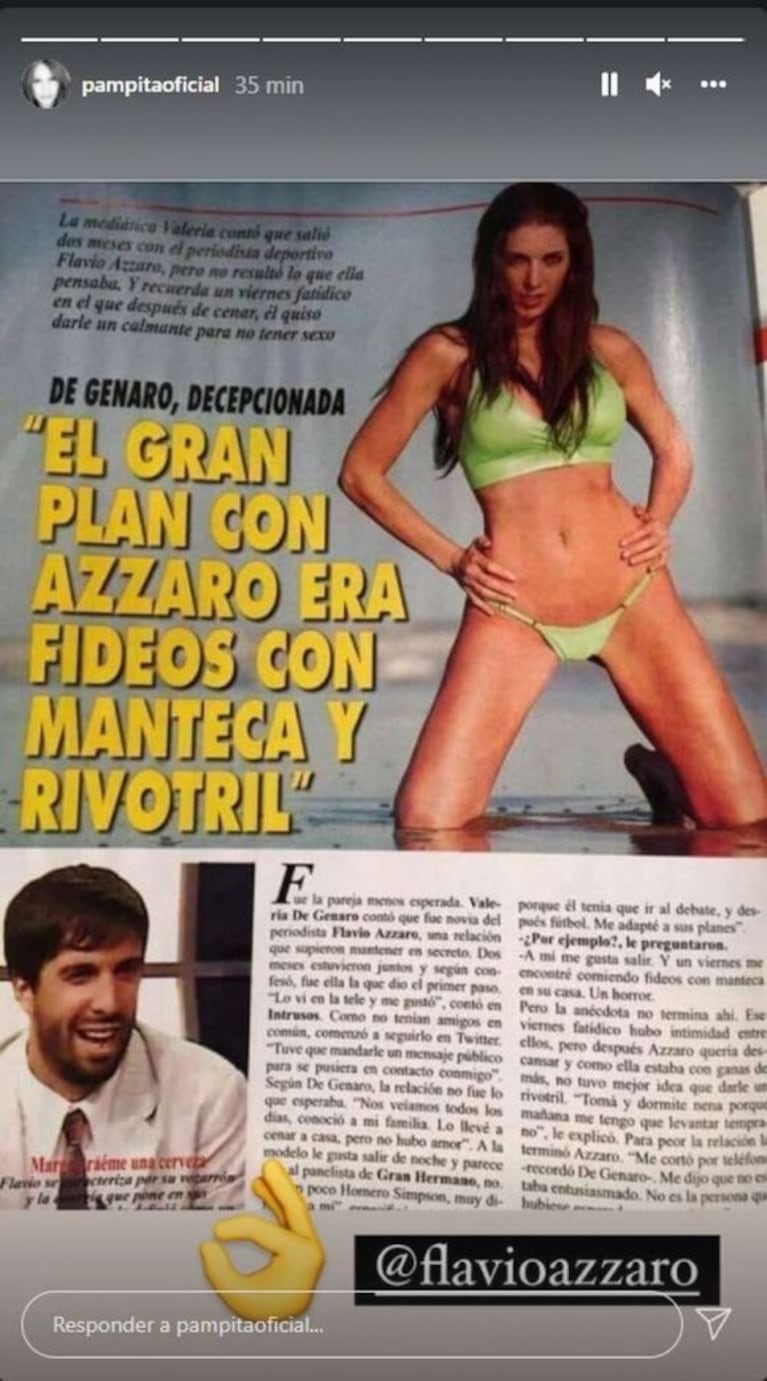 Escandalosa frase de Flavio Azzaro sobre Pampita: "Para todos sos la cornuda de la Argentina"