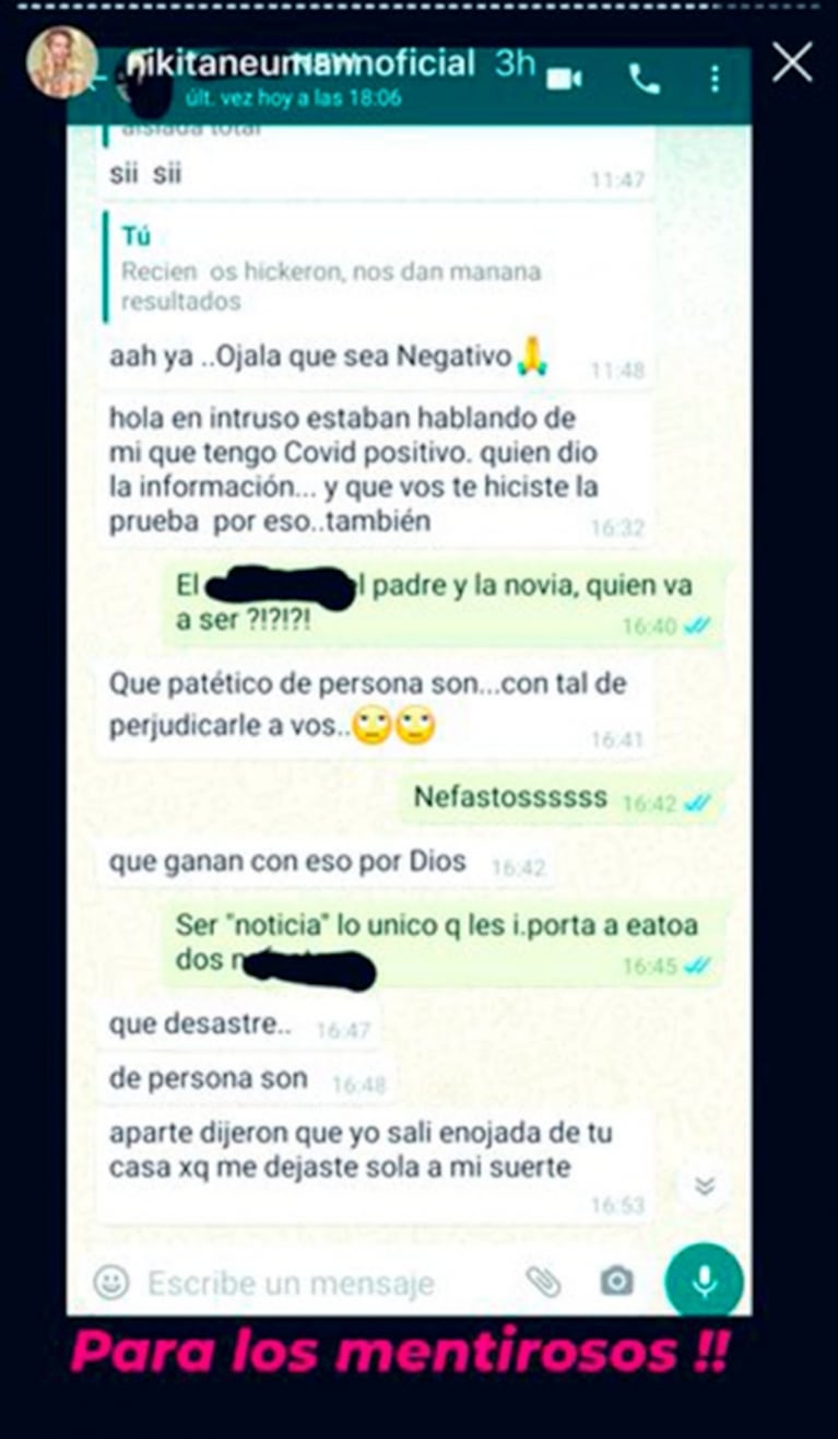 Escandalosos mensajes de Nicole Neumann a su empleada contra Fabián Cubero y Mica Viciconte: "Nefastos"