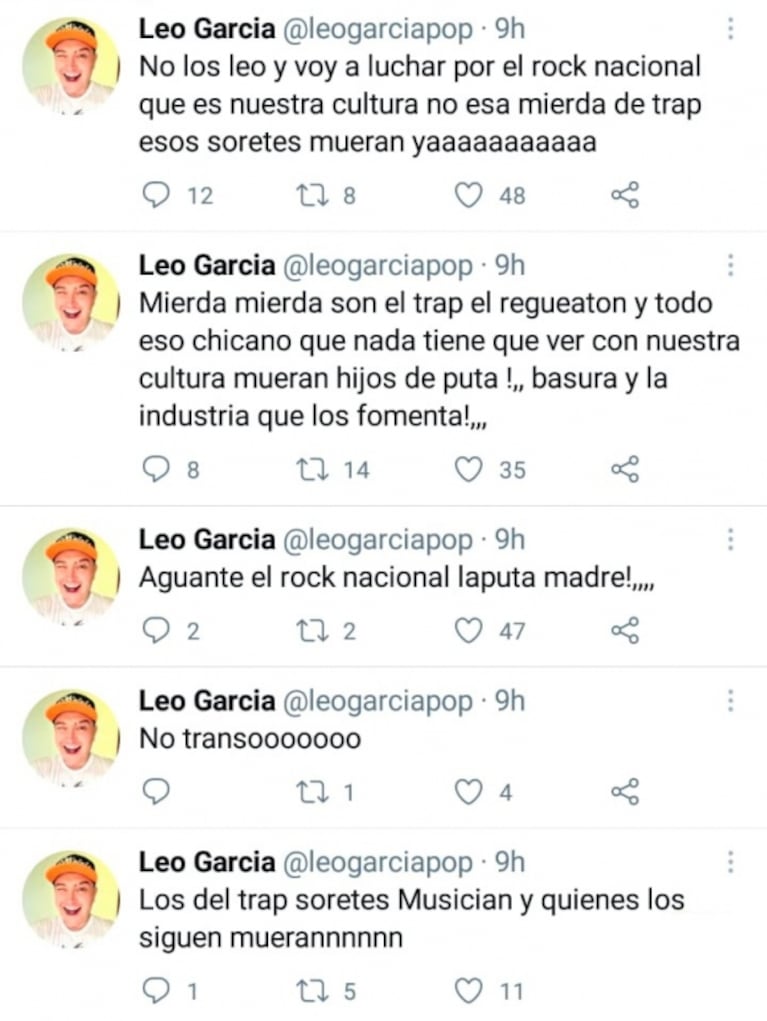 Escandalosos mensajes xenófobos de Leo García contra los colombianos y venezolanos: "Vayan a perrear a su país, hijos de p..."