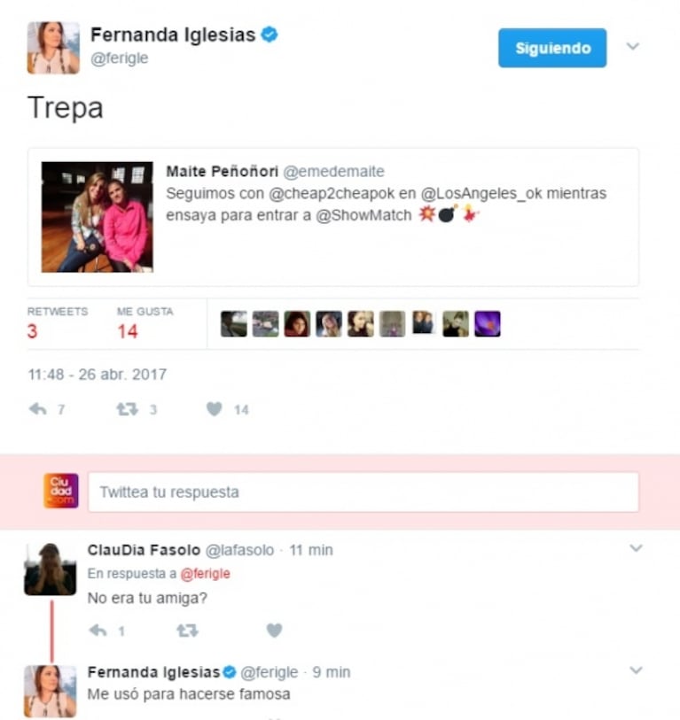 Escandalosos tweets de Fernanda Iglesias contra la novia de Fabián Doman... ¡y picante respuesta de Macarena Rawson Paz en vivo!