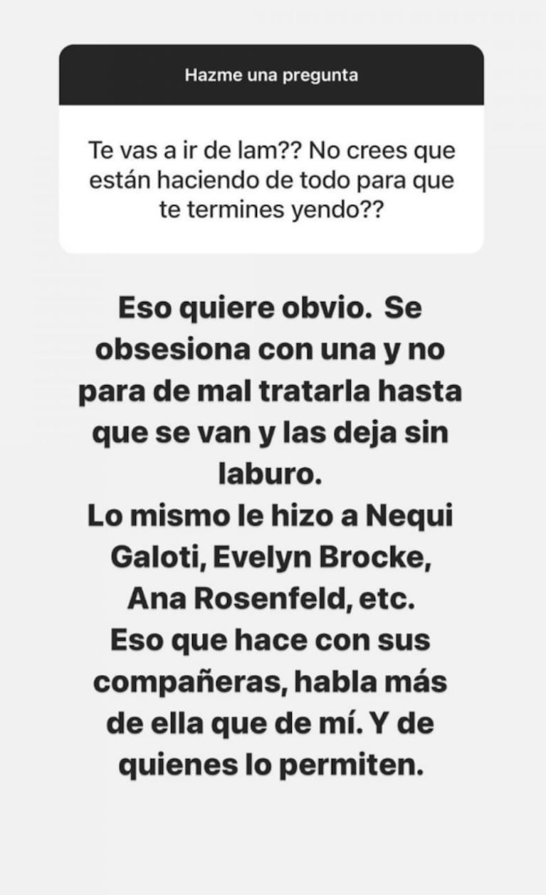 Estefi Berardi acusó a Yanina Latorre de dejar a sus compañeras sin trabajo: "Las trata mal hasta que se van"