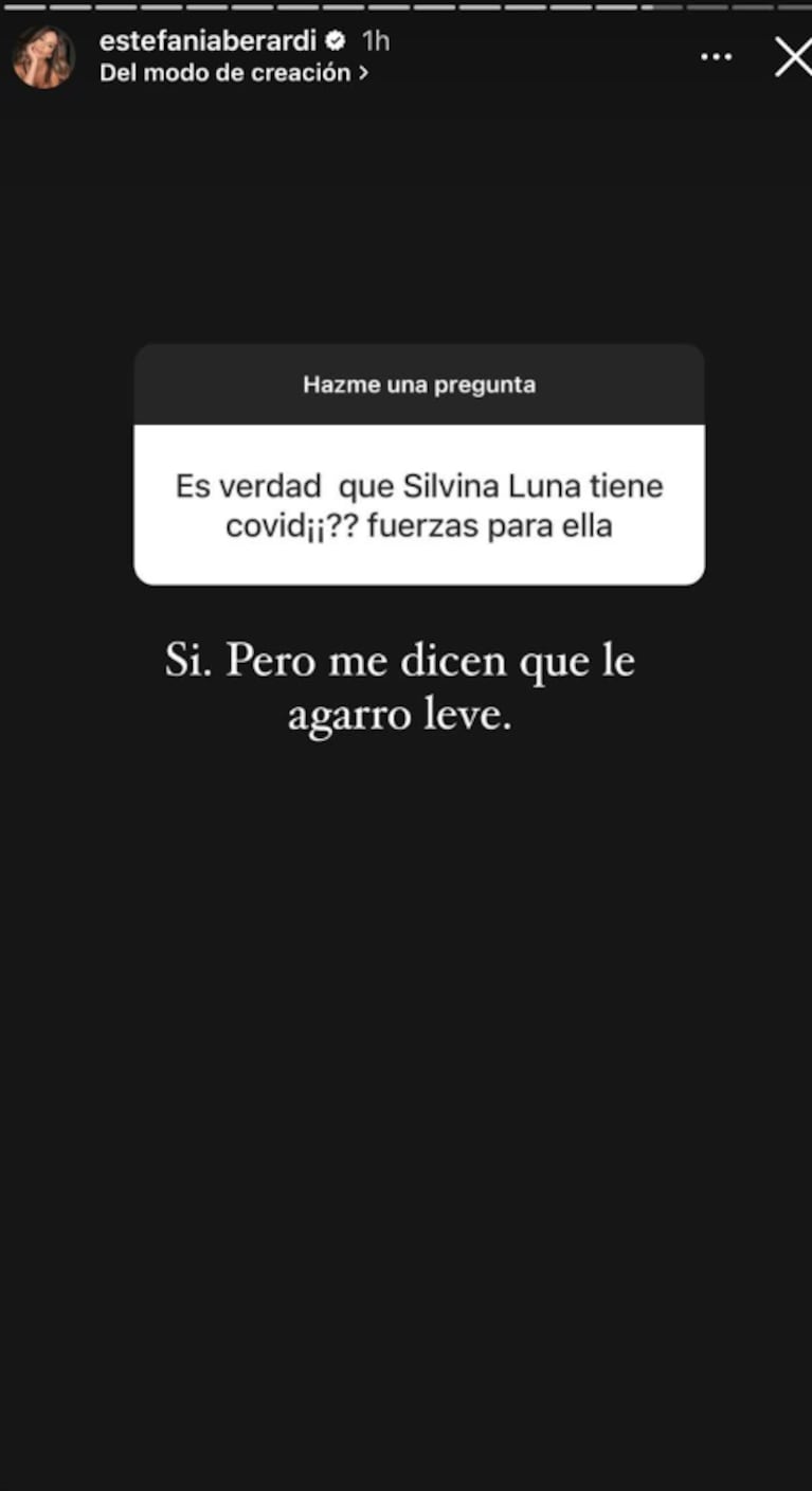 Estefi Berardi aportó más datos del estado de salud de Silvina Luna tras haber contraído COVID 