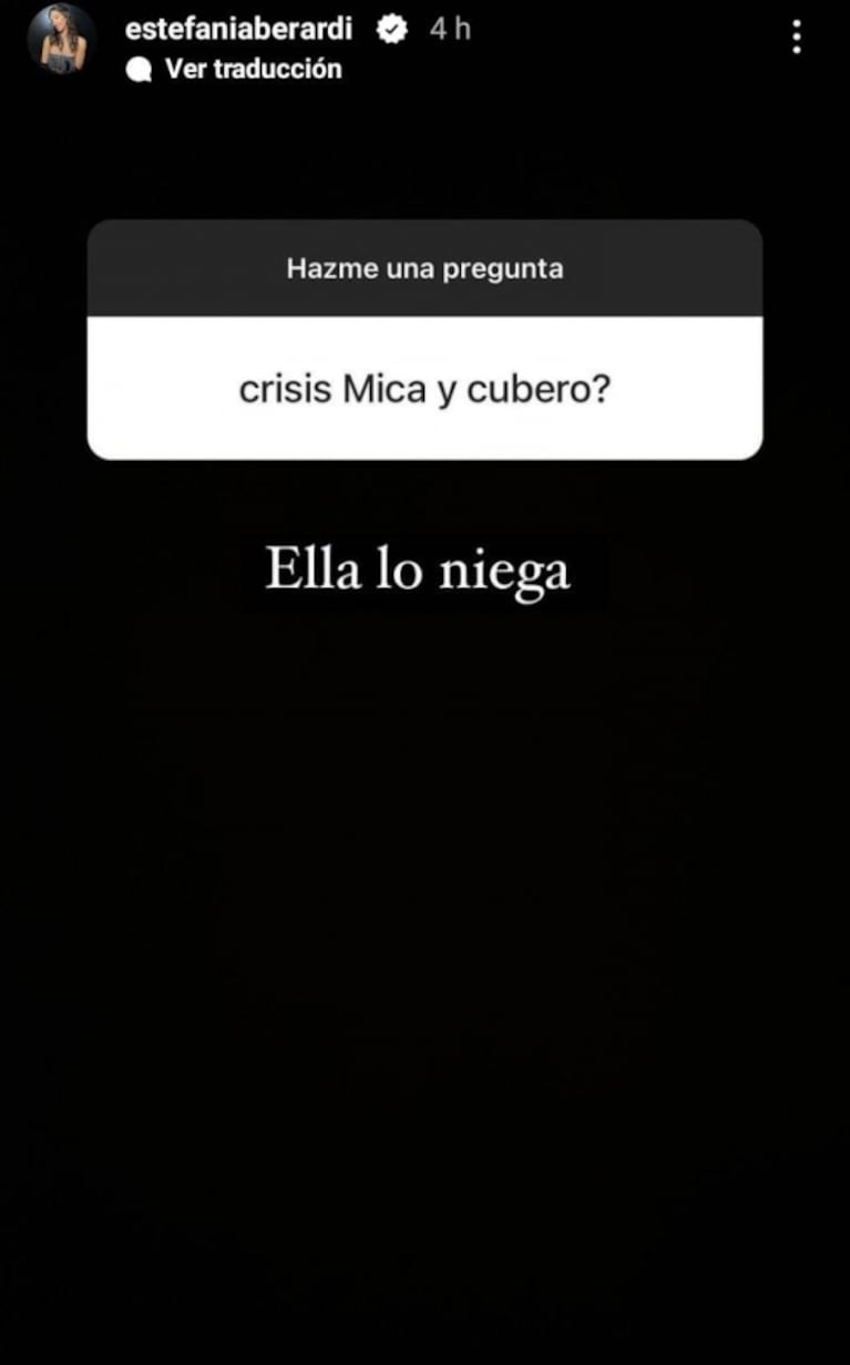 Estefi Berardi habló del rumor de crisis de Mica Viciconte y Fabián Cubero