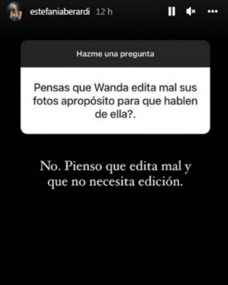 Estefi Berardi opinó de Wanda Nara y del uso del Photoshop en sus fotografías