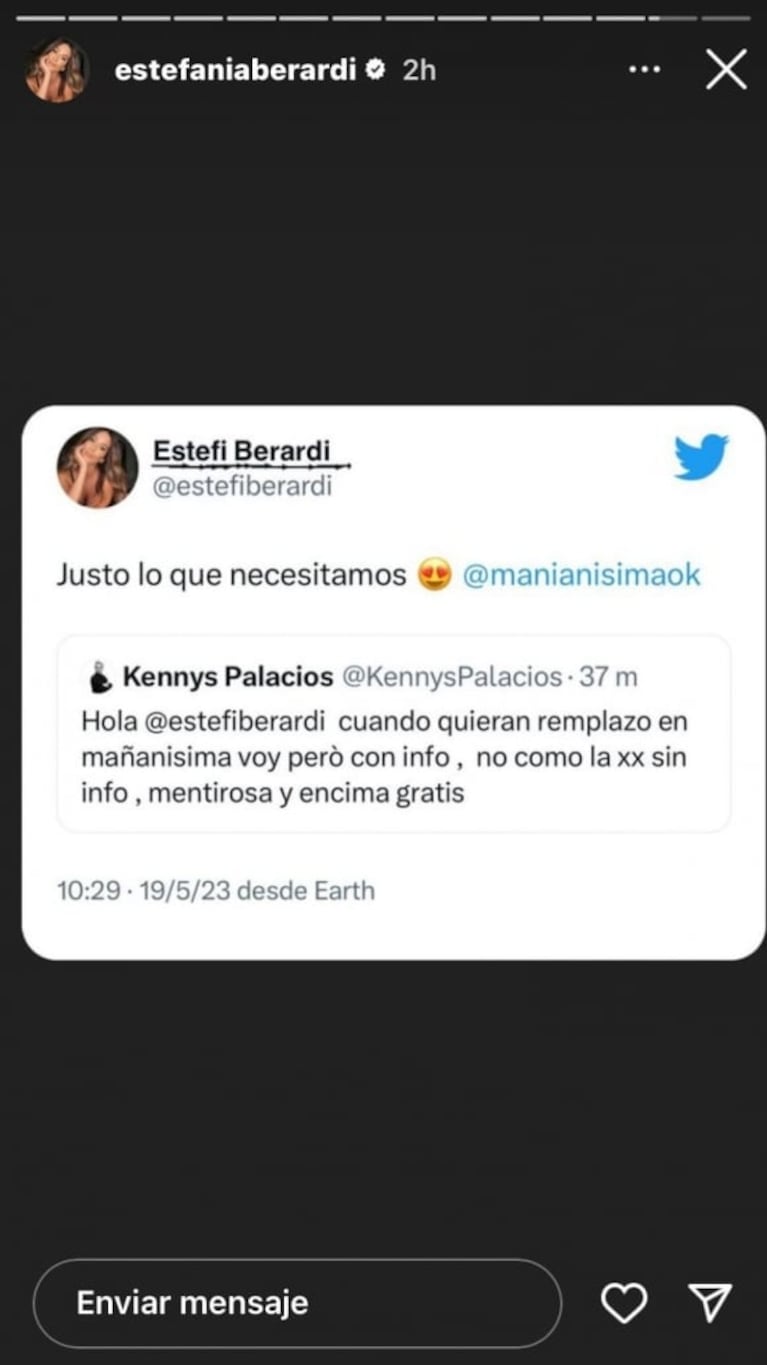 Estefi Berardi y Pochi de Gossipeame se cruzaron muy fuerte en redes: "Mentirosa"