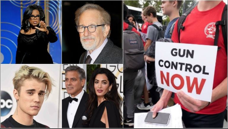 Estrellas de Hollywood donan millones a movimiento anti armas