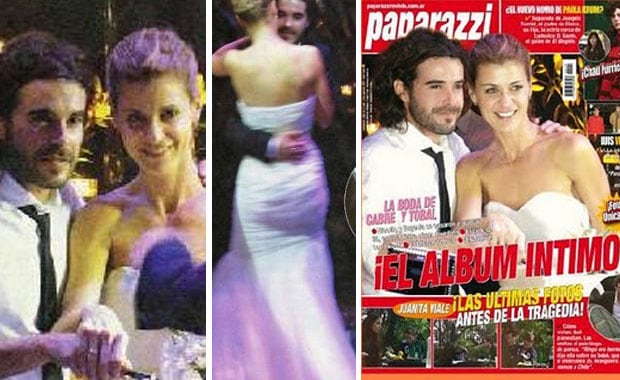 Eugenia Tobal y Nicolás Cabre, en su boda. (Fotos: revista Paparazzi).