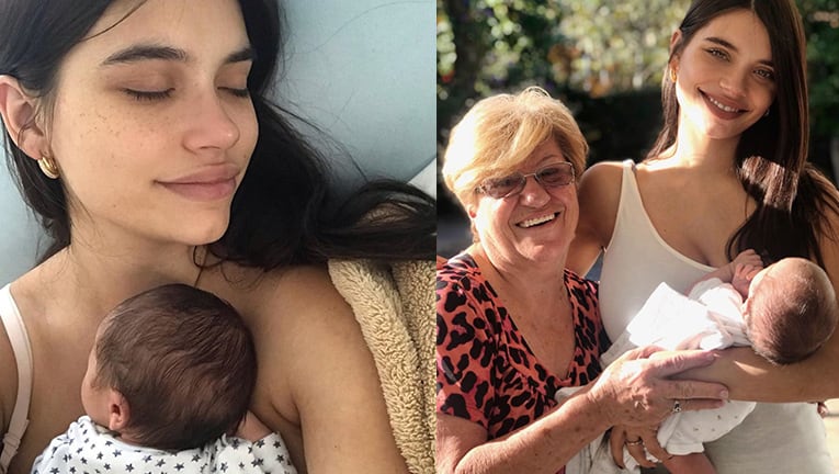 Eva se divirtió junto a su abuela, Ñata, y su hijo, Cairo.