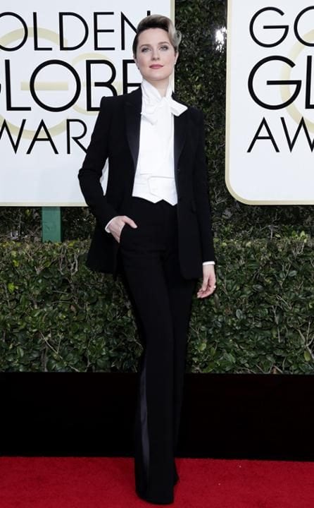 Evan Rachel Wood, la más original, con smoking. (Foto: Gentileza E! Entertainment Television)