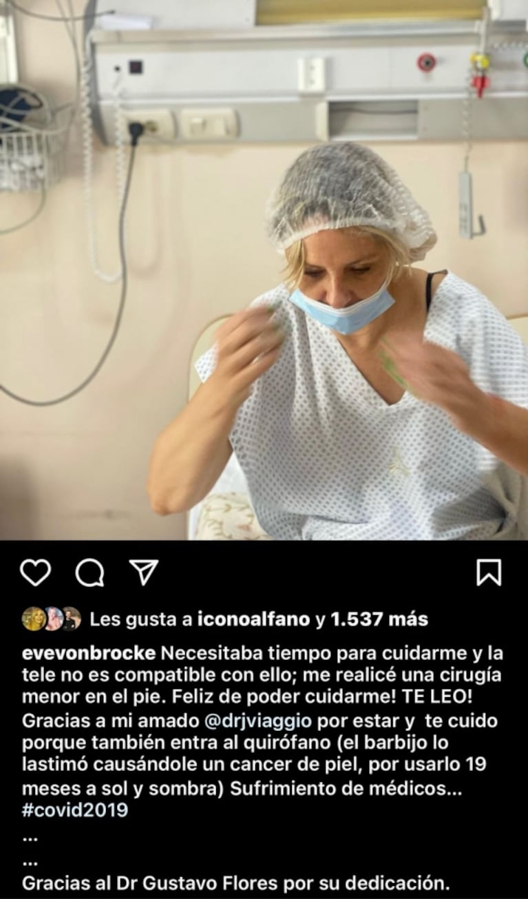 Evelyn Von Brocke se sometió a una cirugía tras su salida de Intrusos: “Necesitaba tiempo para cuidarme y la tele no es compatible”