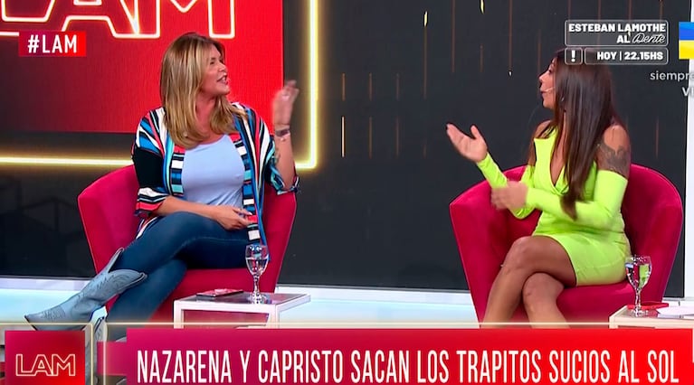 Explosivo cruce de Nazarena Vélez y Ximena Capristo: tremendos reclamos y chicanas en vivo