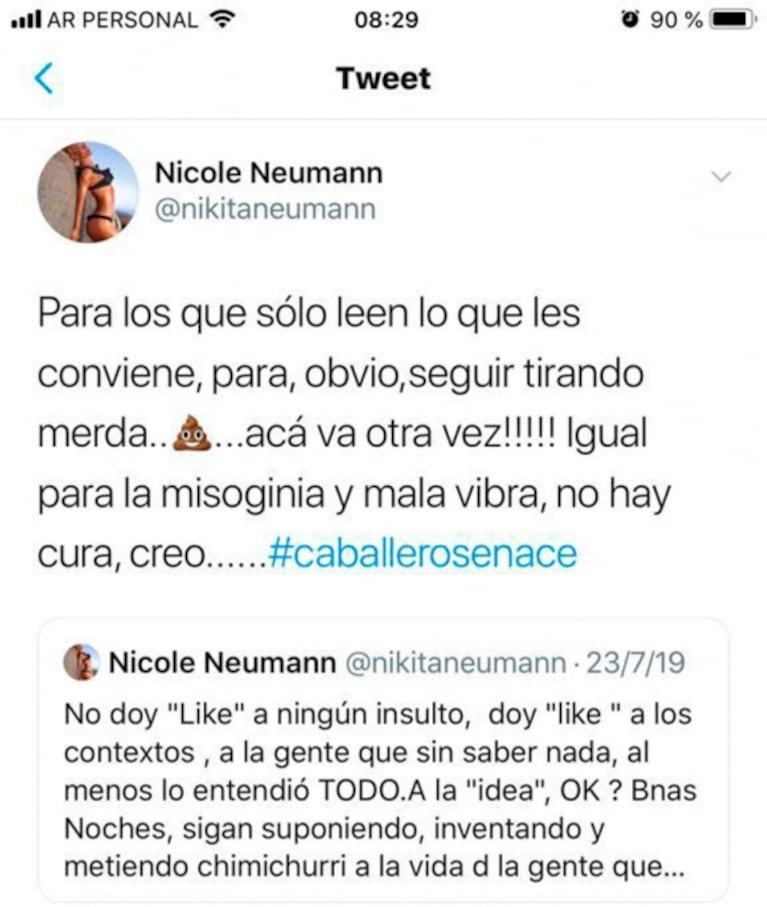 Explosivo mensaje de Nicole Neumann para Rial luego de que él la tratara de "zorrita": "No hay cura para la..."