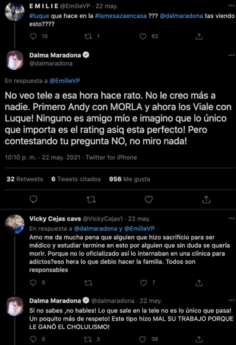 Explosivo tweet de Dalma Maradona contra Andy Kusnetzoff y Juana Viale: "Lo único que les importa es el rating"