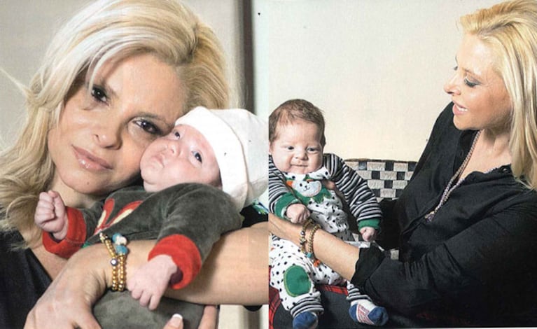 Fabiana Liuzzi posó junto al pequeño Antonio (Fotos: Revista Caras). 