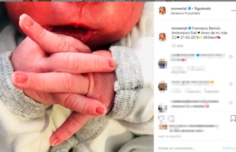 Facundo Ambrosioni compartió la primera foto de su hijo con Morena Rial: "Una felicidad inexplicable"