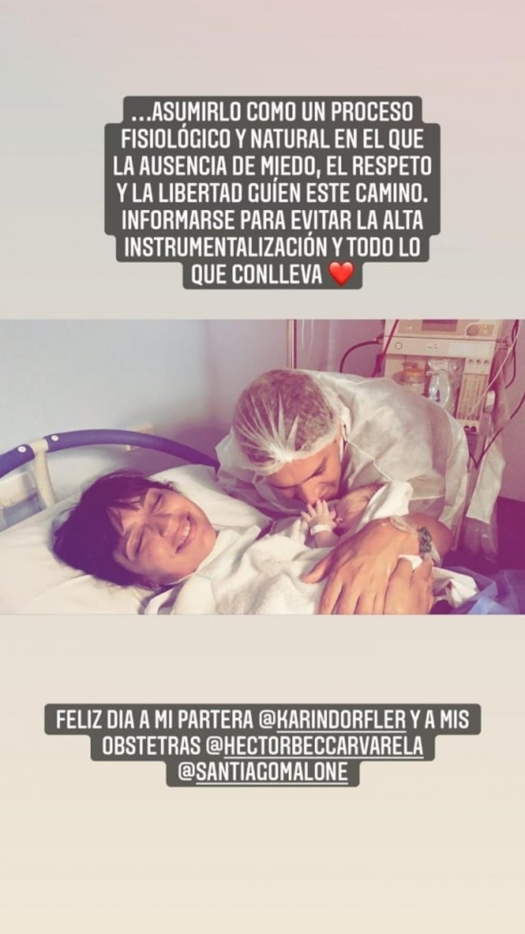 Felicitas Pizarro compartió tiernas imágenes del parto de su hijo: "Para cambiar el mundo es necesario cambiar la forma de nacer"