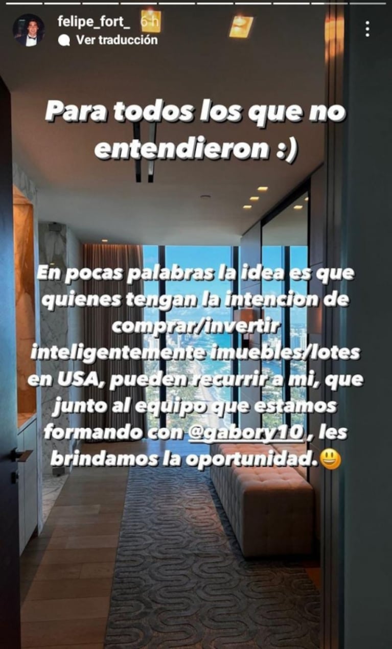 Felipe Fort contó los negocios que planea hacer con su fortuna: "Quiero captar inversionistas"