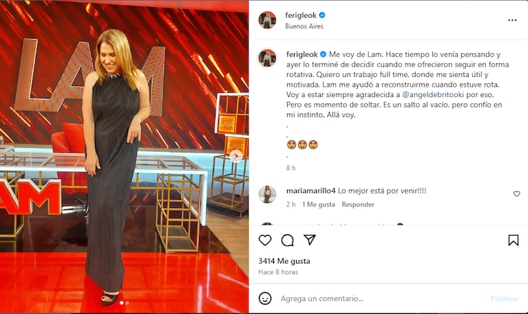 Fernanda Iglesias se despachó sin filtro en Stories contra LAM.