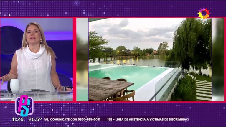 Fernanda Iglesias y la casa de Wanda Nara.