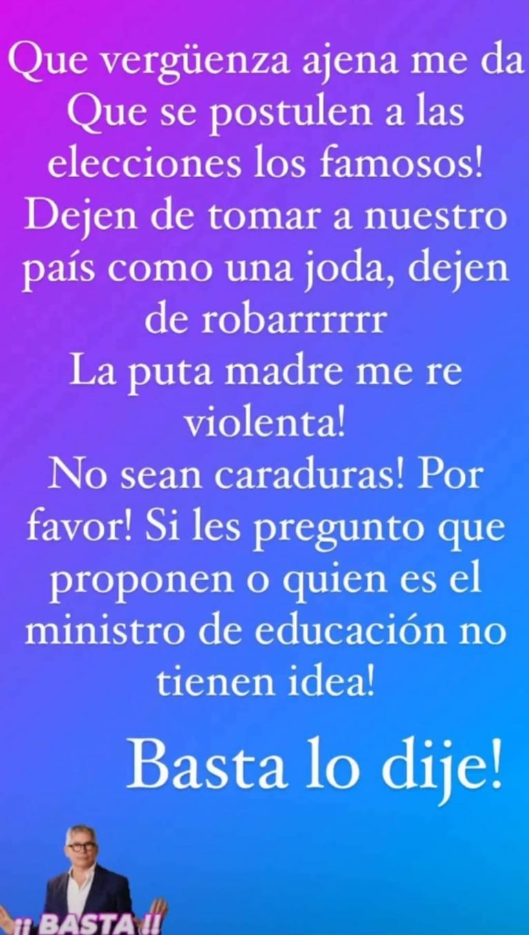 Fernanda Vives fulminó a los famosos que se lanzan a la política: "Dejen de robar" 