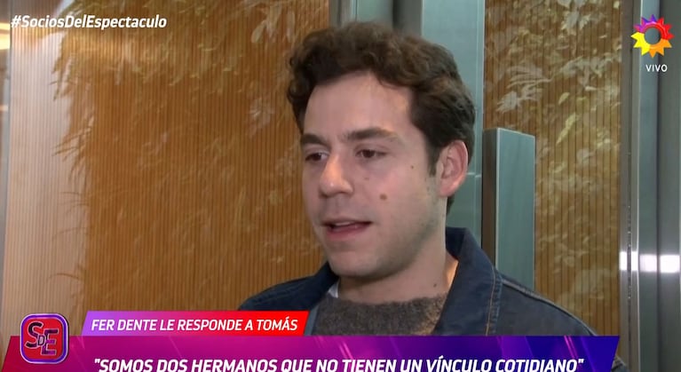 Fernando Dente respondió si le dolió que su hermano Tomás diga en TV que no lo quiere