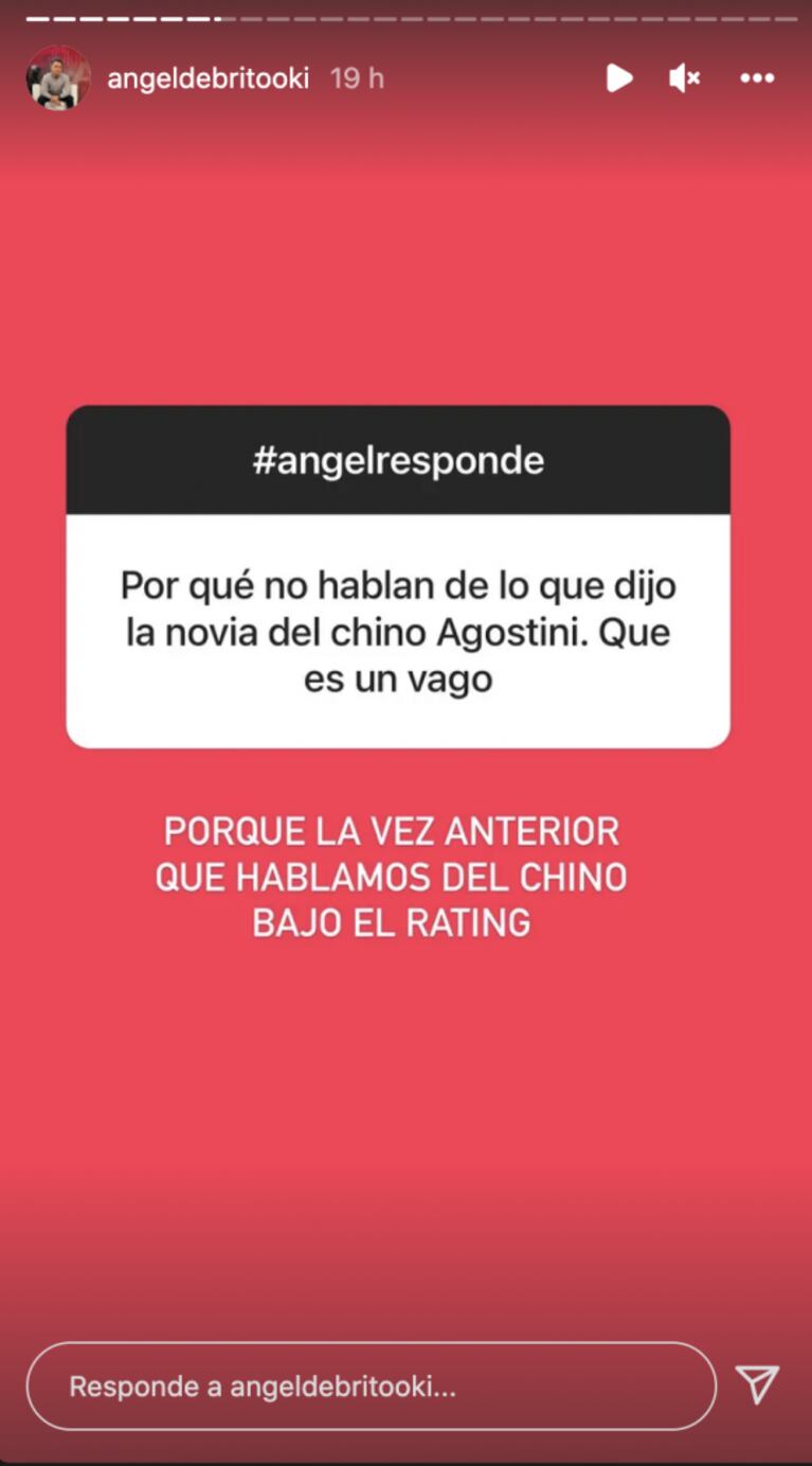 Filosa respuesta de Ángel de Brito sobre por qué no habla de Chyno Agostini: "Bajó el rating"