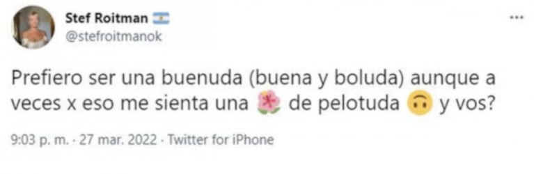 Filoso tweet de Stefi Roitman tras los rumores de crisis de pareja con Ricky Montaner: "Prefiero ser buenuda"