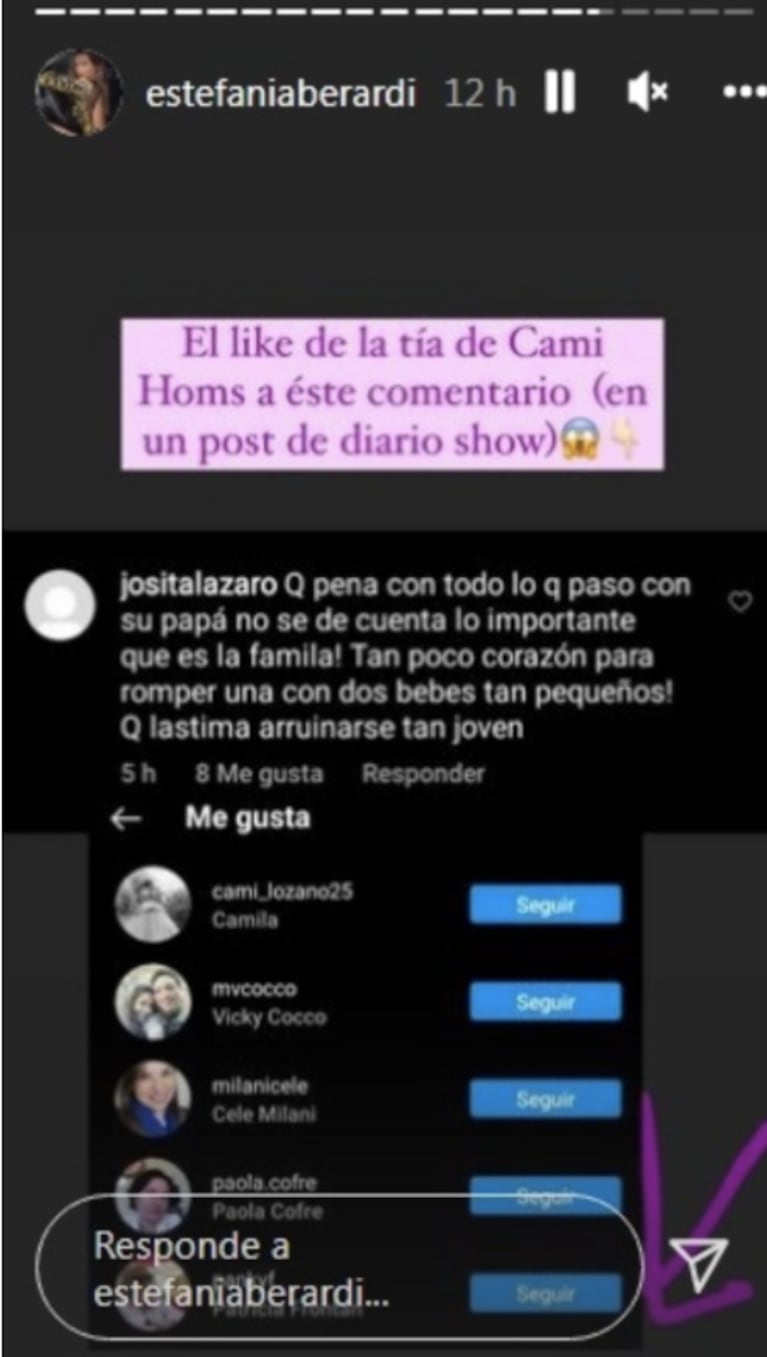 Filosos likes de la mamá y la tía de Camila Homs contra Tini Stoessel tras los rumores de romance con Rodrigo de Paul