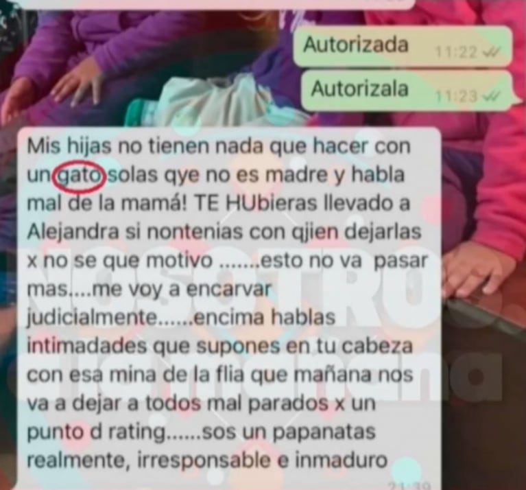 Filtran WhatsApp de Nicole Neumann a Fabián Cubero y Mica Viciconte: "La cag... los dos por descerebrados"