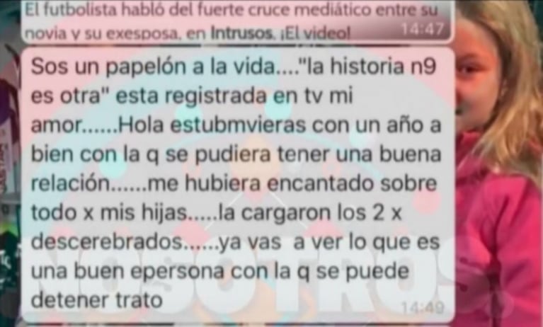 Filtran WhatsApp de Nicole Neumann a Fabián Cubero y Mica Viciconte: "La cag... los dos por descerebrados"