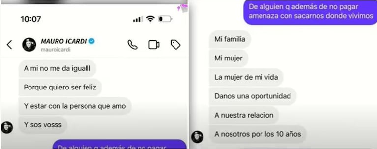 Filtraron más chats de Mauro Icardi y Wanda Nara: reproches, acusaciones e infidelidades