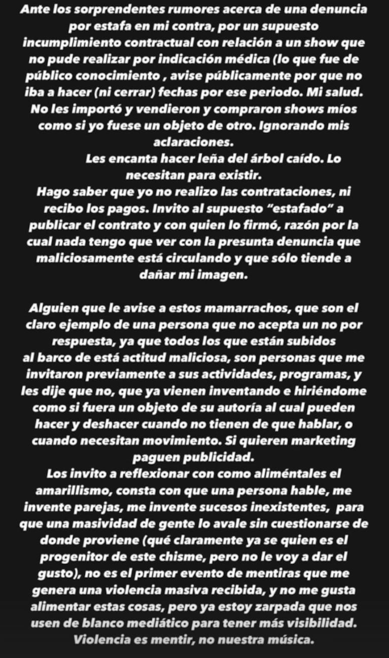 Firme descargo de La Joaqui tras haber sido acusada de cometer una estafa: “Mi salud no les importó”