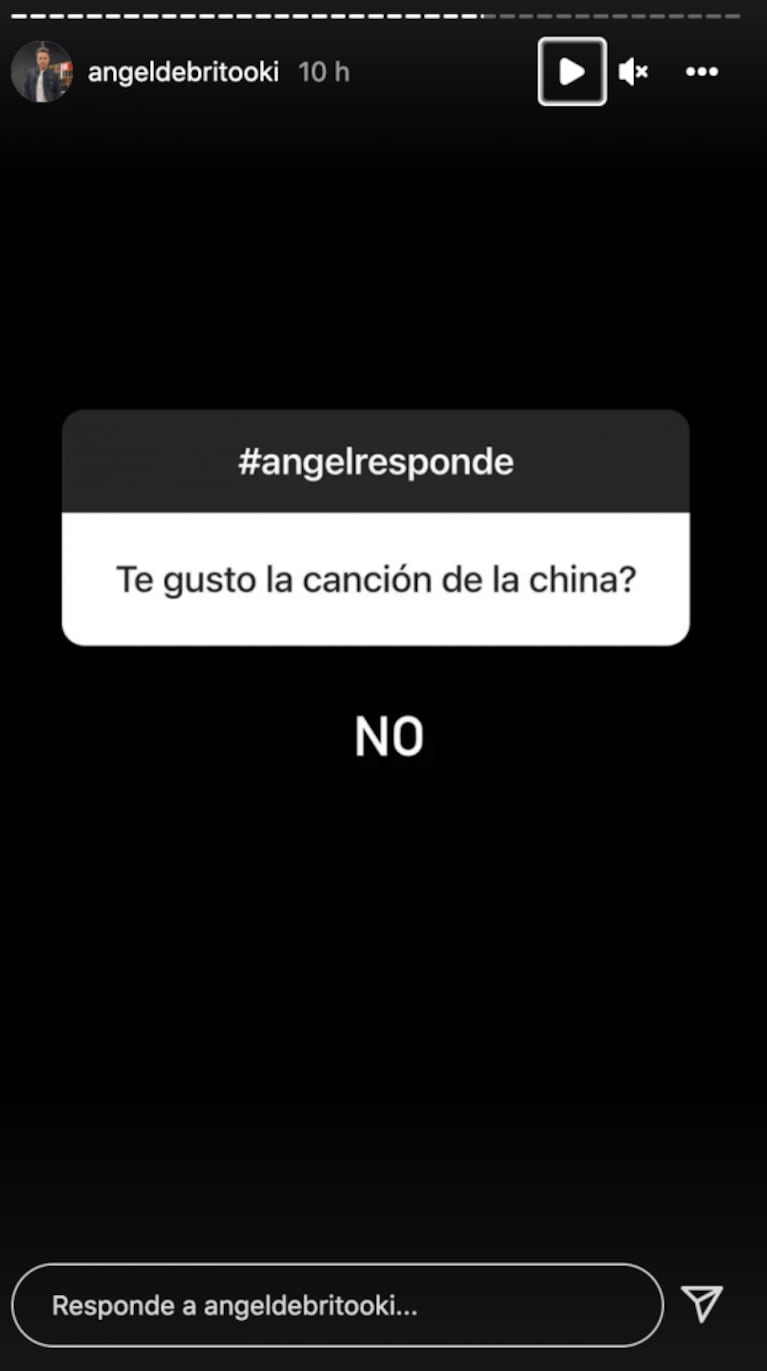 Firme respuesta de Ángel de Brito cuando le preguntaron si le gusta la canción de China Suárez