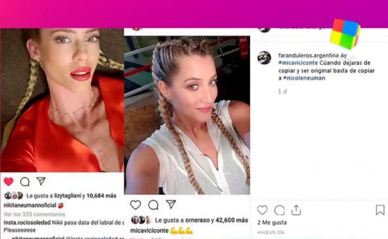 Firme respuesta de Fabián Cubero ante la versión de que Mica Viciconte "copia" a Nicole Neumann en sus fotos