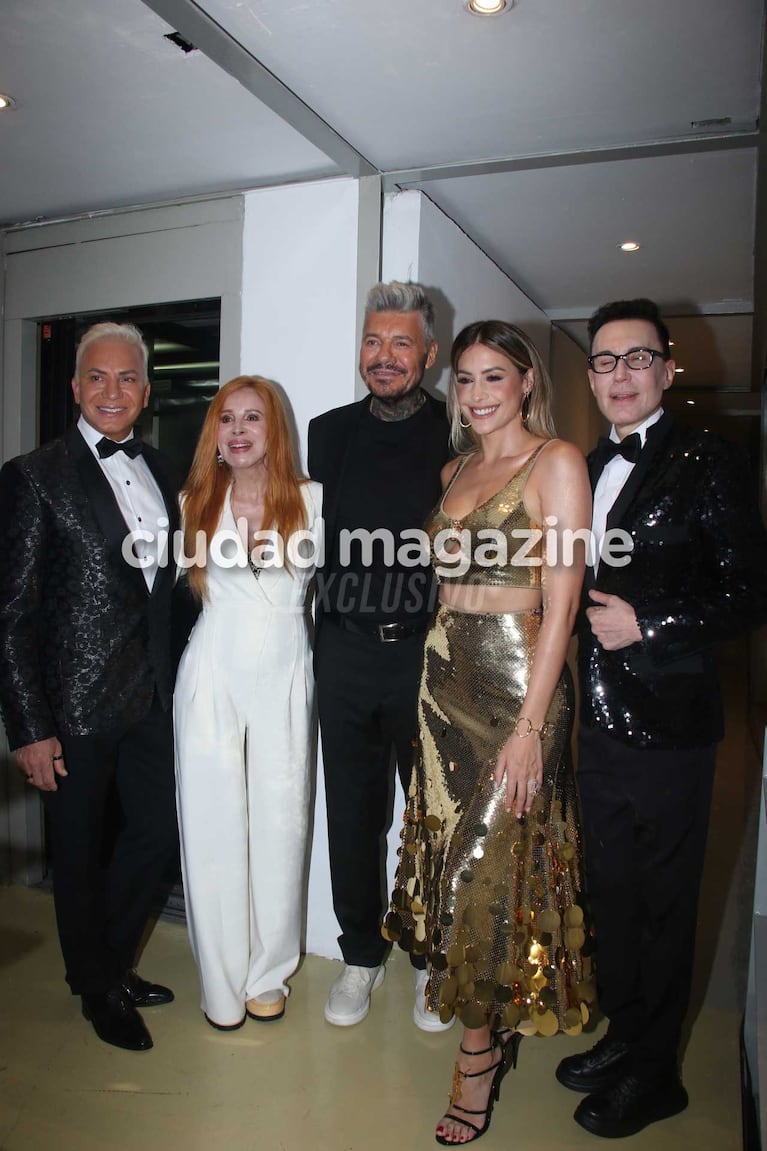 Flavio Mendoza, Nacha Guevara, Milett Figueroa, Marcelo Tinelli y Marcelo Polino (Fotos Movilpress)