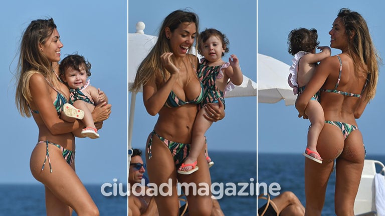 Floppy Tesouro, una diosa en las playas de Punta junto a su hija, Moorea. (Foto: GM Press Punta)