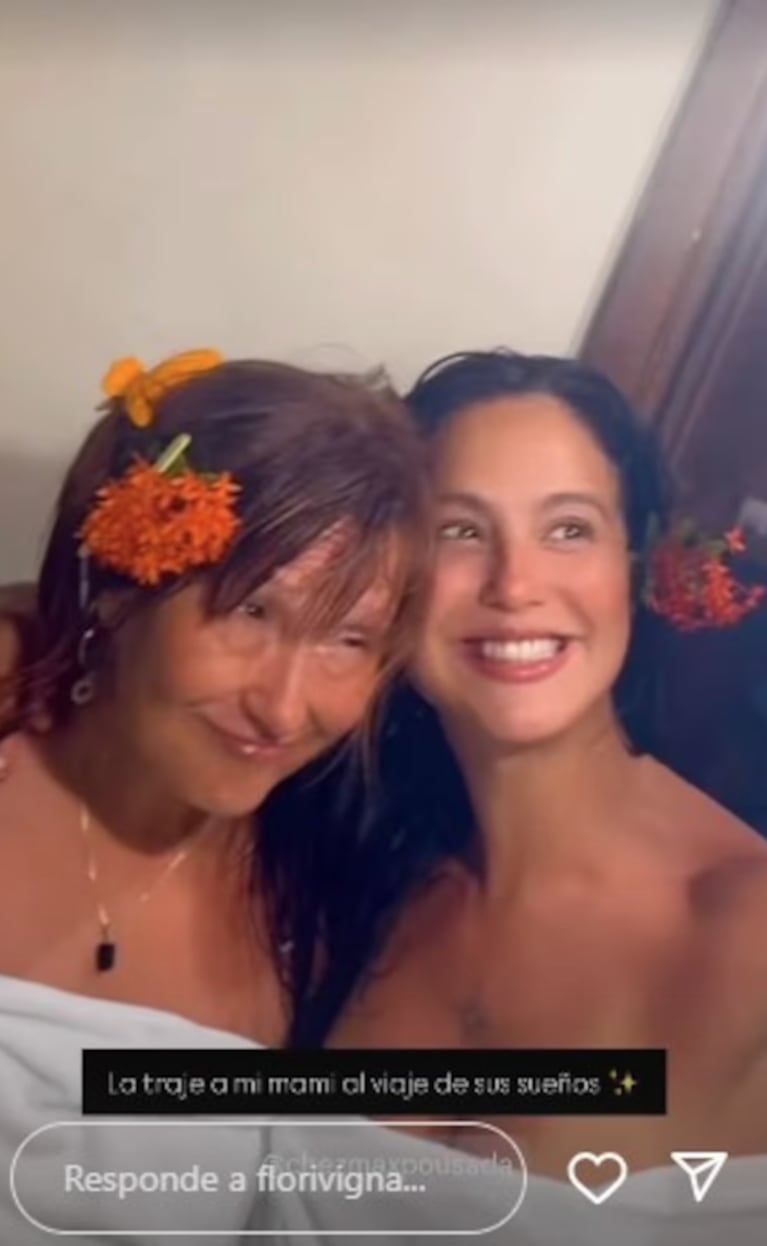 Flor se enfermó en plenas vacaciones con su mamá.