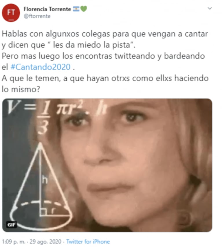 Flor Torrente fulminó a sus colegas que critican el Cantando 2020: "¿Le temen a que haya otros como ellos haciendo lo mismo?”