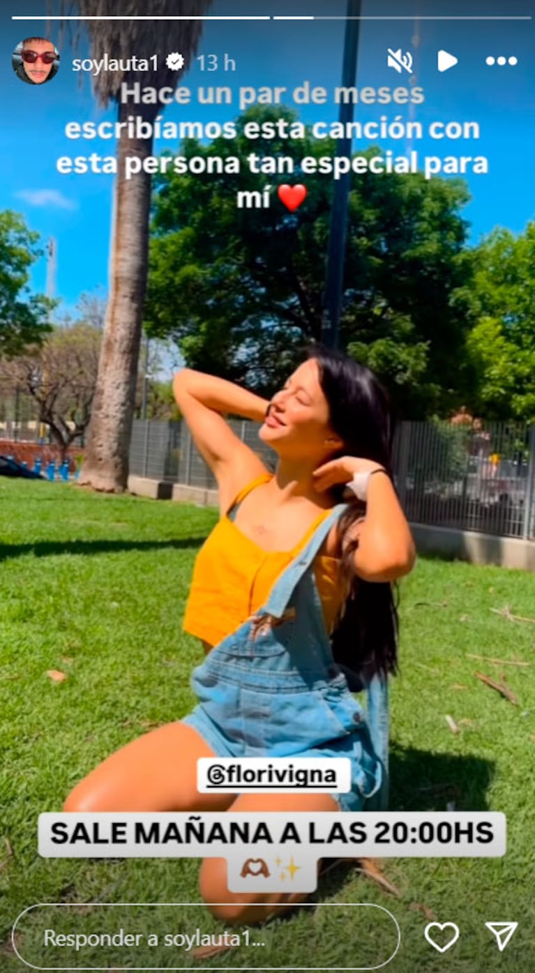 Flor Vigna, enamoradísima de Lauta: el romántico video del adelanto de la canción que hicieron juntos