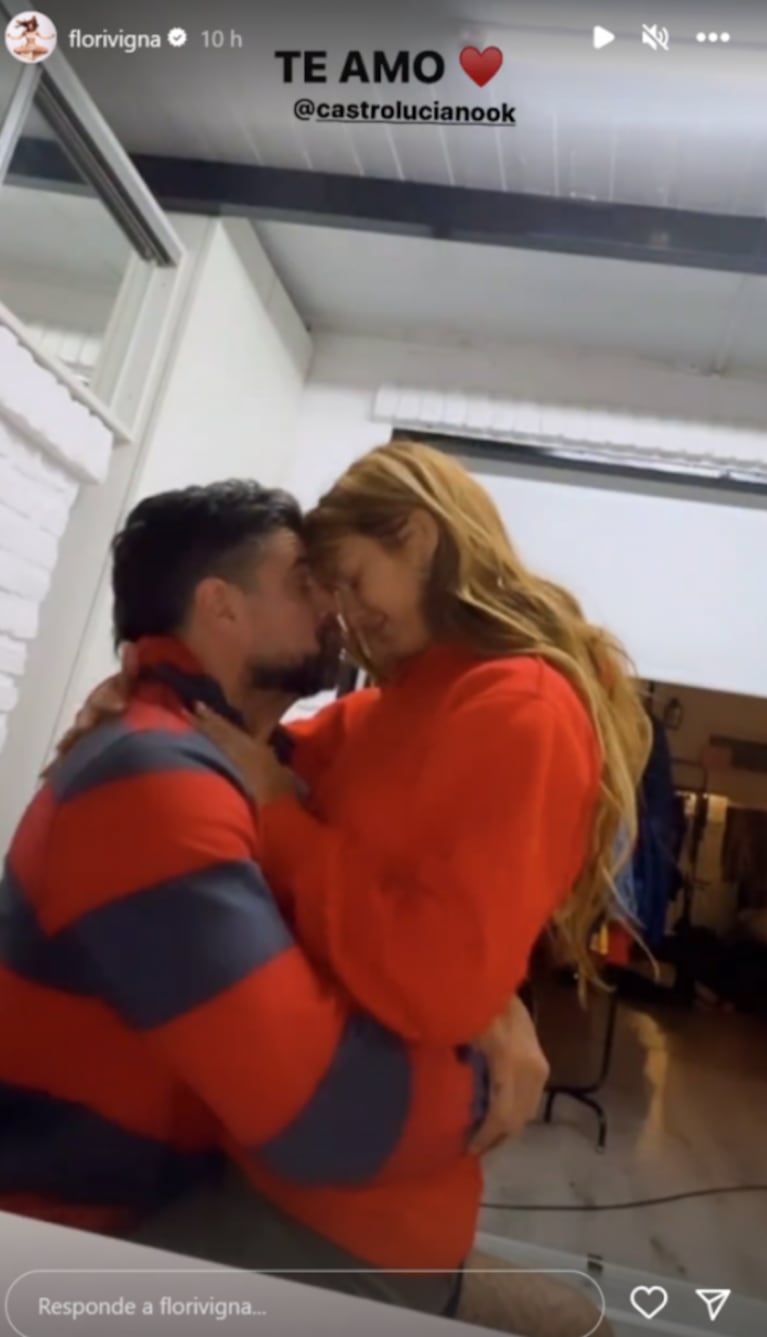 Flor Vigna publicó un video súper apasionado con Luciano Castro que encendió las redes