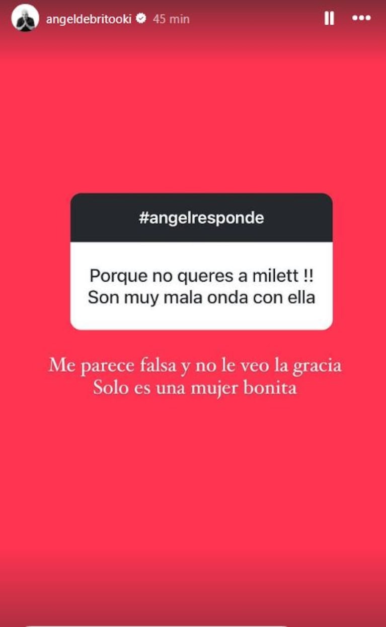 Foto: Captura de Instagram Stories (@angeldebritooki)