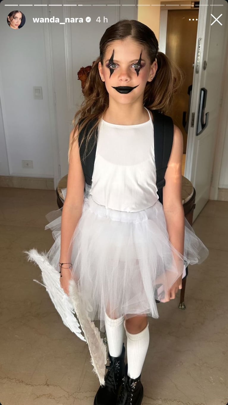 Francesca Icardi disfrazada para Halloween.