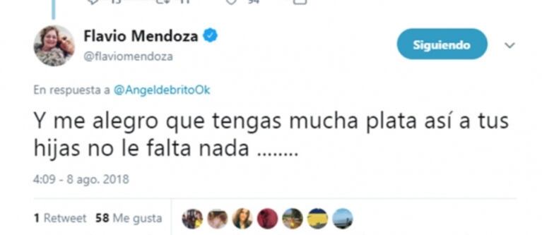 Fuerte cruce de Flavio Mendoza con Matías Defederico: "Me alegro de que tengas mucha plata, así a tus hijas no le falta nada"