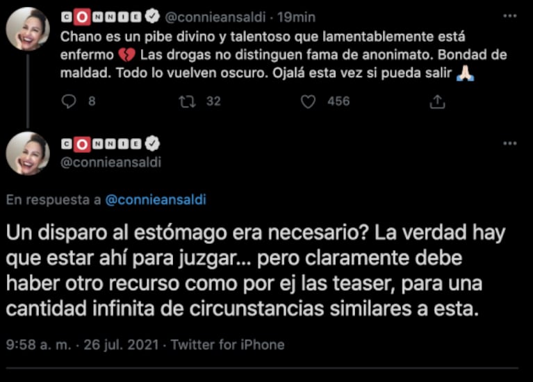 Fuerte cuestionamiento de Connie Ansaldi por la detención de Chano: "¿Era necesario un disparo en el estómago?" 