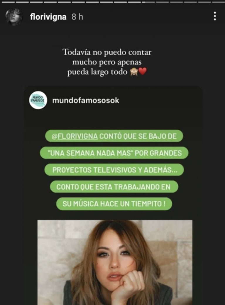 Fuerte descargo de Flor Vigna, luego de que aseguraran que está embarazada: "Mamá, ¡no lo estoy para nada!"